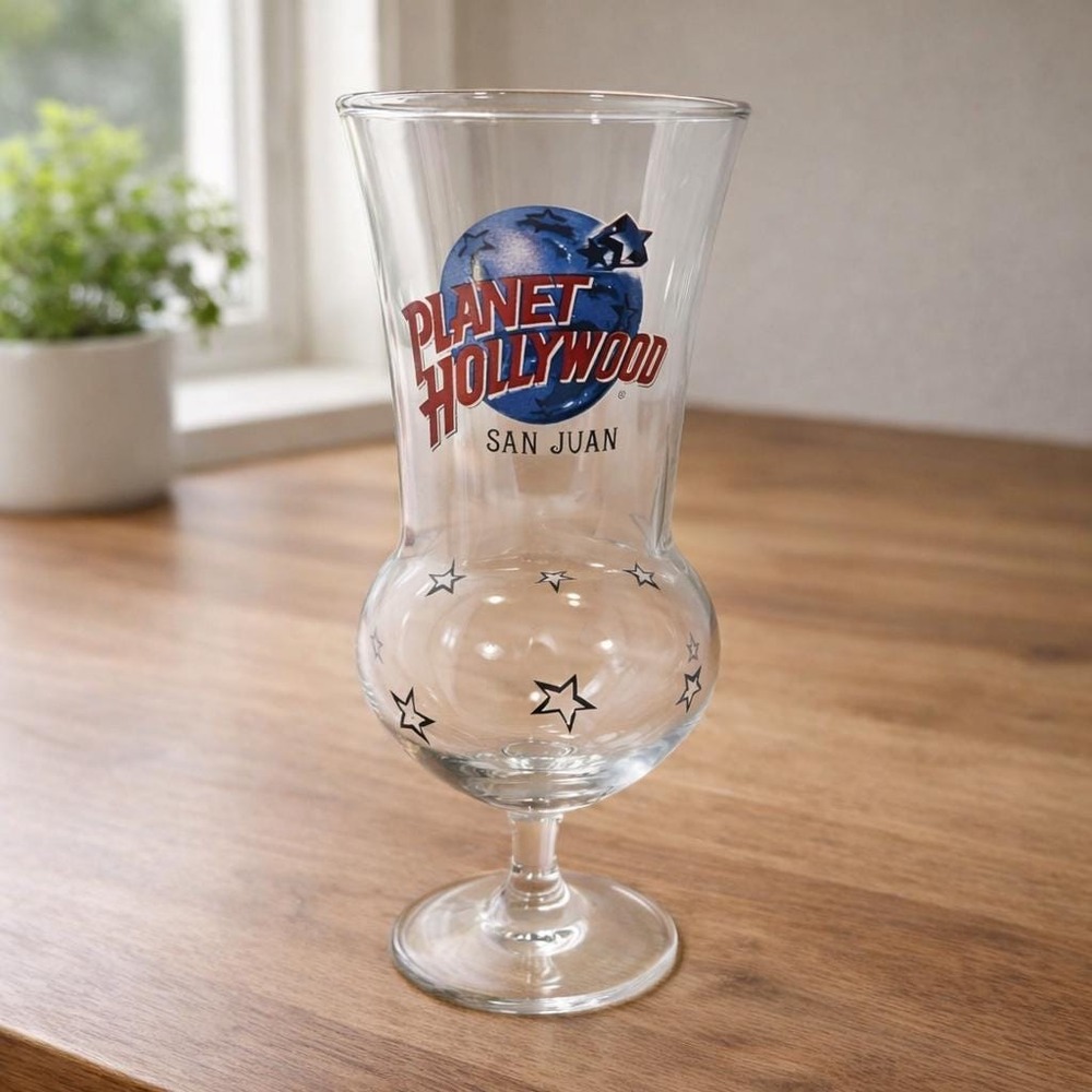 Vintage Planet Hollywood San Juan Hurricane Glass Barware